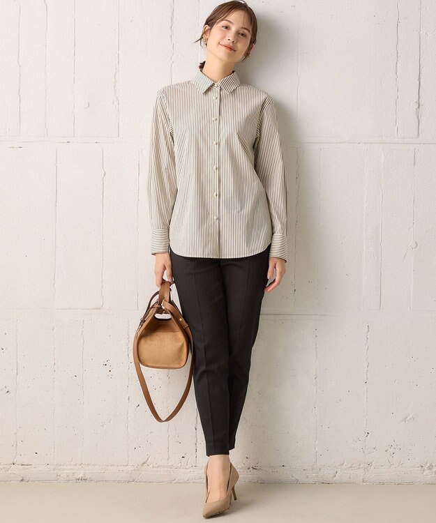 組曲 【WEB限定】ストレッチテーパード パンツ ブラック系