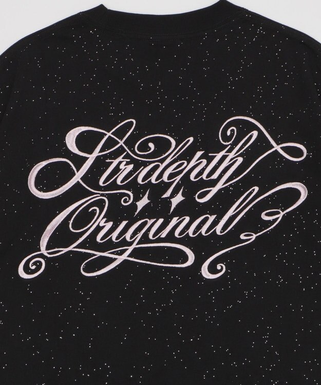 WEGO 【ユニセックス着用ITEM/MLサイズ展開】ラメグラフィックT（SS） ブラック