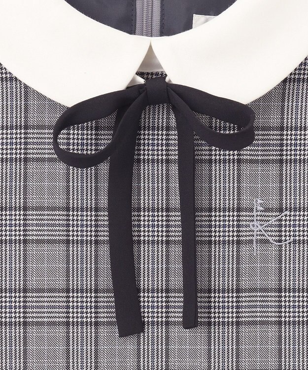 組曲 KIDS 【150-170㎝】グレンチェック ワンピース グレー系5