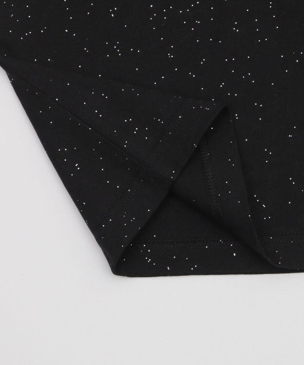 WEGO 【ユニセックス着用ITEM/MLサイズ展開】ラメグラフィックT（SS） ブラック