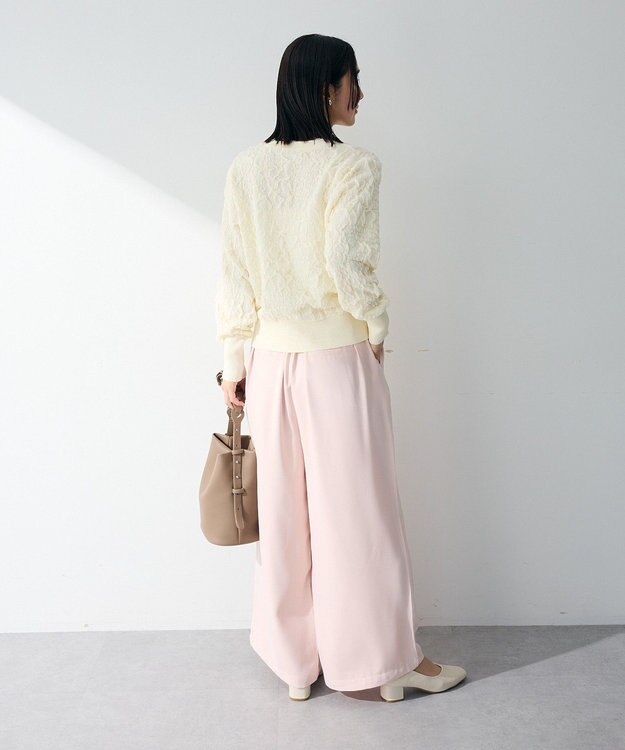 Green Parks 表面感ニットカーディガン Ecru