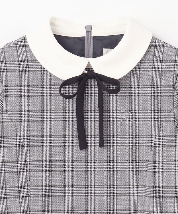 組曲 KIDS 【150-170㎝】グレンチェック ワンピース グレー系5