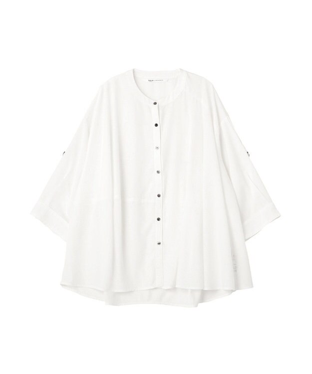 YECCA VECCA 2wayドロストスリーブバンドカラーシャツ White