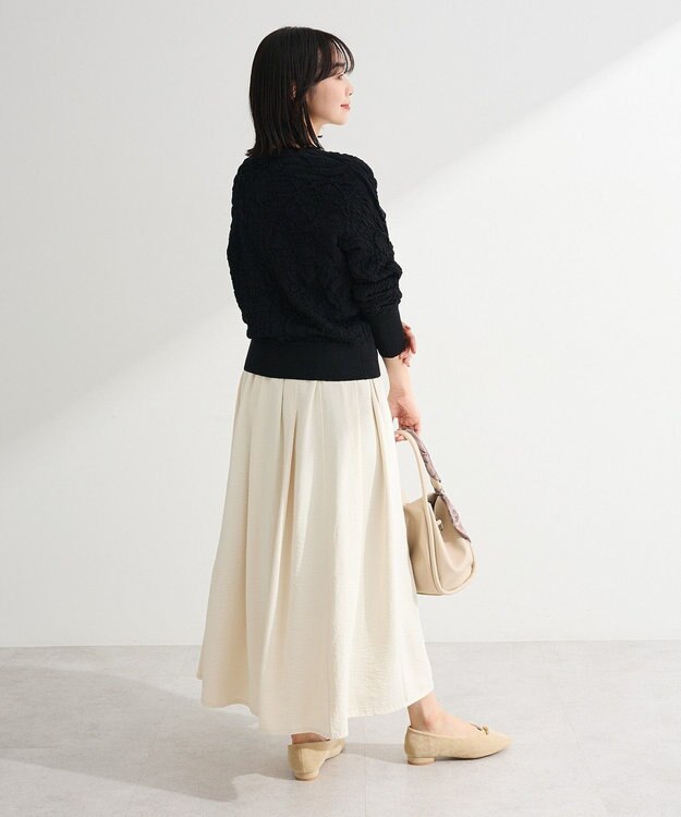 Green Parks 表面感ニットカーディガン Black