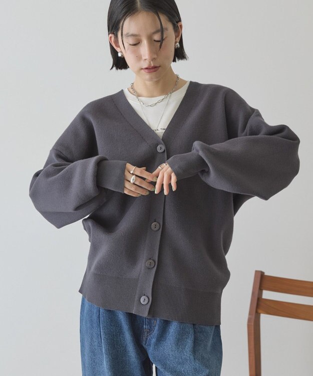 AMERICAN HOLIC Ｖネックニットカーディガン Charcoal Gray