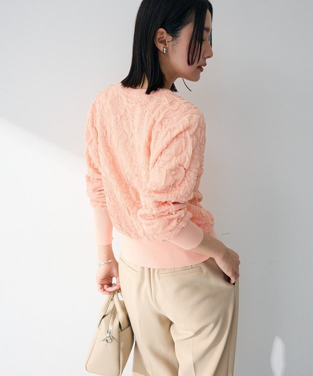 Green Parks 表面感ニットカーディガン Pink