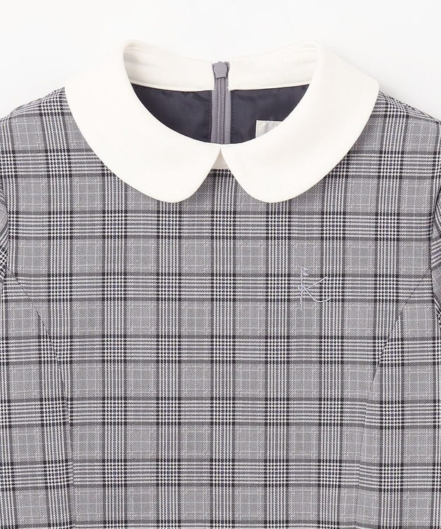 組曲 KIDS 【150-170㎝】グレンチェック ワンピース グレー系5