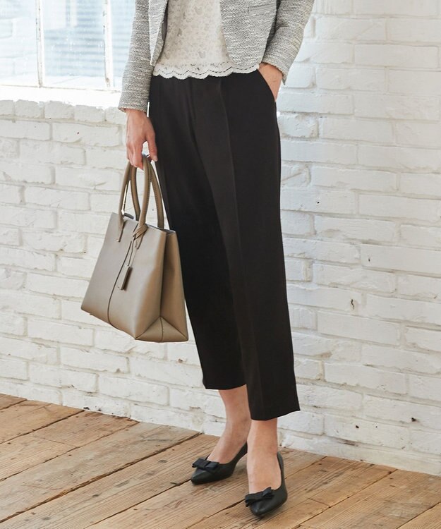 ANY 【洗える】エステルソフトストレッチ パンツ ブラック系