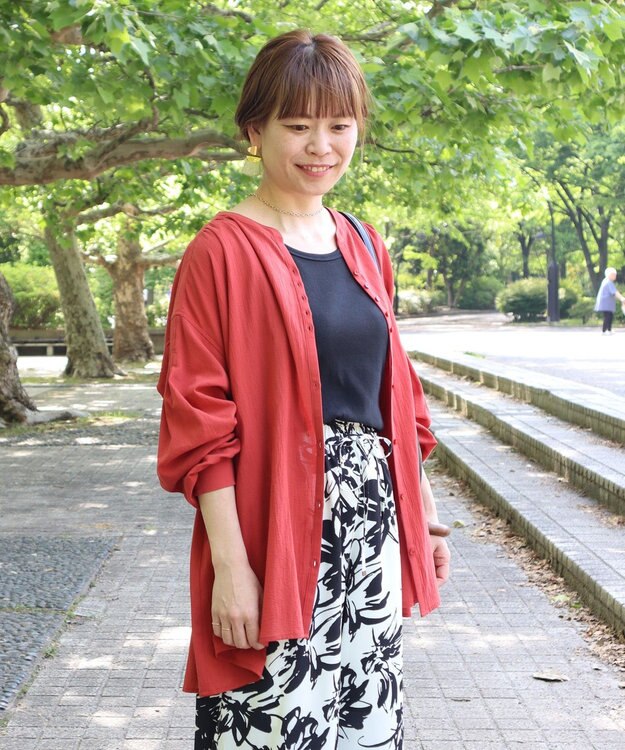 CRAFT STANDARD BOUTIQUE ジョーゼットスキッパーシャツ Red