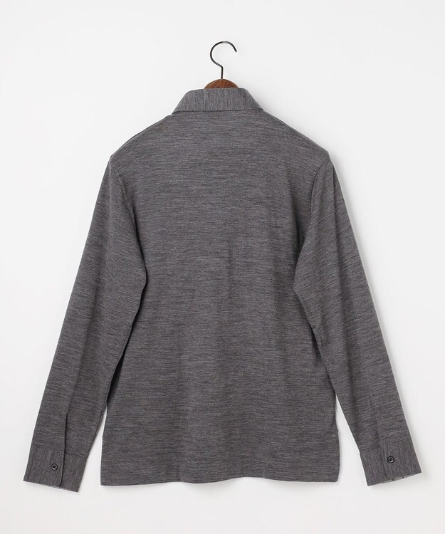 JOSEPH ABBOUD 【ふっくらあたたかウール100％】ウールダディポロシャツ ライトグレー系