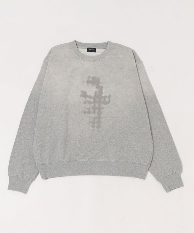 WEGO フェードプリントプルオーバー 杢グレー