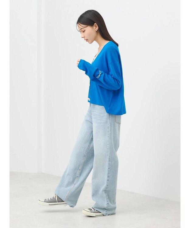 earth music&ecology ハイゲージニットカーディガン Blue