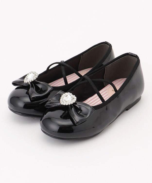 ANY KIDS エナメルフラットシューズ ブラック