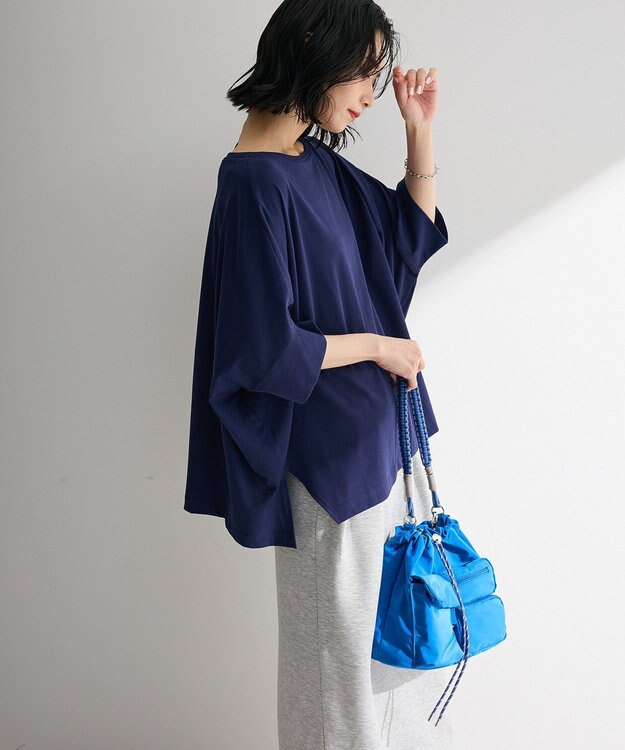 Green Parks 冷やっとすずやかドルマンプルオーバー Navy