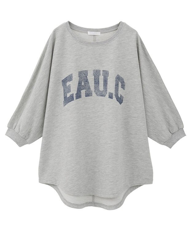 Green Parks ７分袖ミニ裏毛ドルマンロゴプルオーバー Gray Mixture