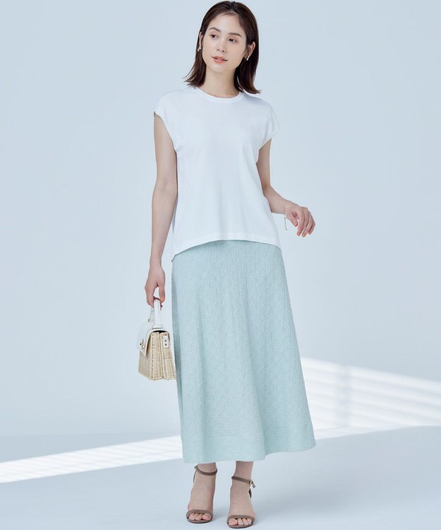 組曲 【2SET・WEB限定】フラワーレース5分袖ツイン ニット アイボリー系