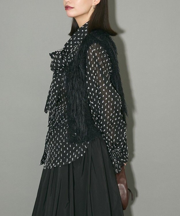 Green Parks フェザーニットベスト Black