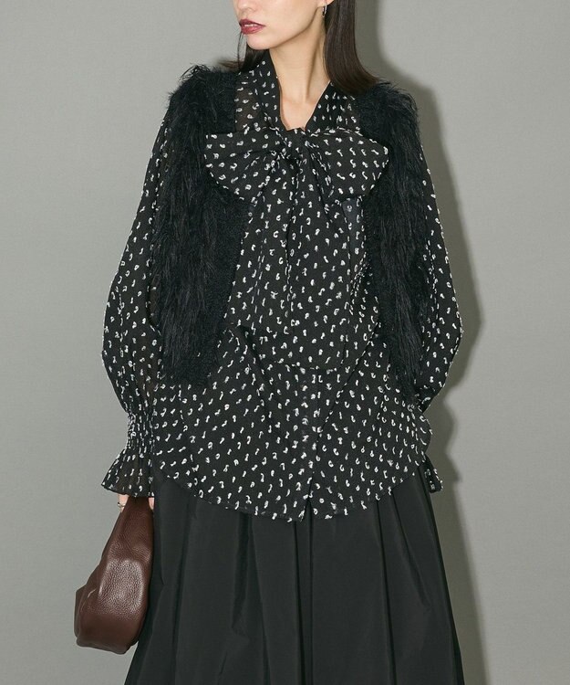 Green Parks フェザーニットベスト Black