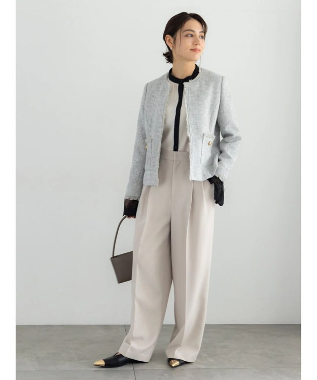 Te chichi 【セレモニーアイテム】2タックワイドパンツ（セットアップ可） ベージュ