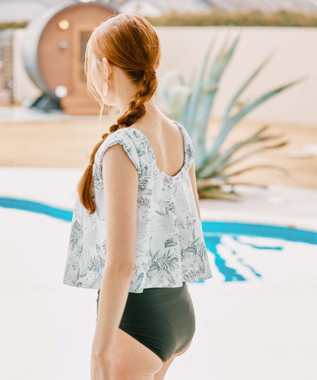 San-ai Resort（三愛水着楽園） プリントワンピ見えビキニ　9M・11L　【San-ai Resort（サンアイリゾート）】 カーキ