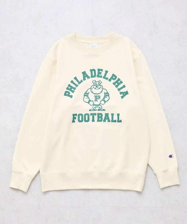 earth music&ecology チャンピオン　ｅｍａｅプリント裏毛プルオーバー Ivory