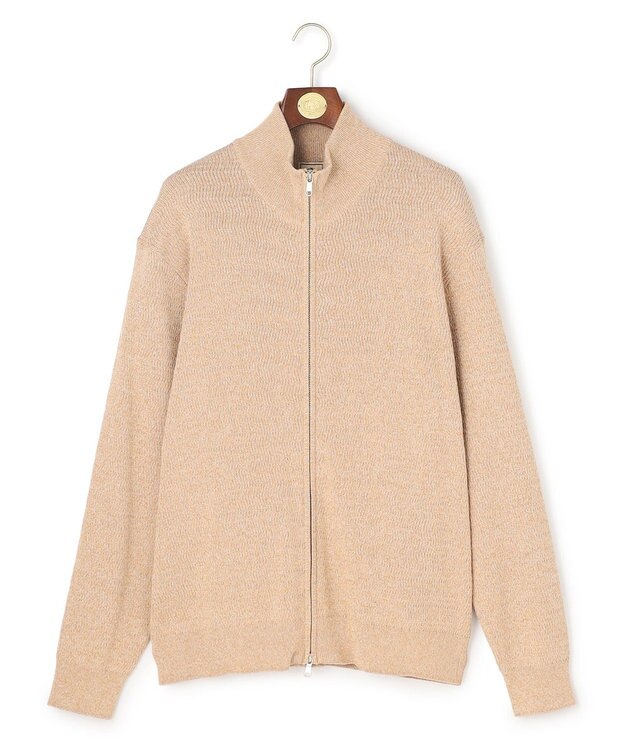 J.PRESS MEN 【KING SIZE】ギマコットンフルジップ カーディガン ベージュ系