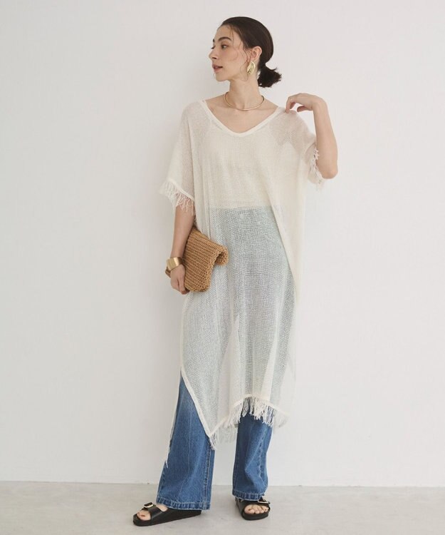 WEGO 【ANGIE VINTAGE】メッシュジレワンピース オフホワイト