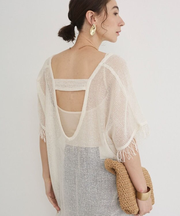 WEGO 【ANGIE VINTAGE】メッシュジレワンピース オフホワイト