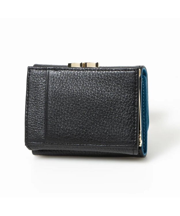 UNBILLION perche カラーコンビ3つ折り外ガマウォレット ブラック