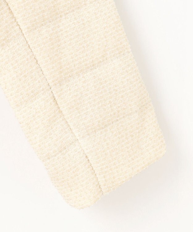 ANY SIS L 【2WAY】ツイードノーカラー ダウンジャケット アイボリー