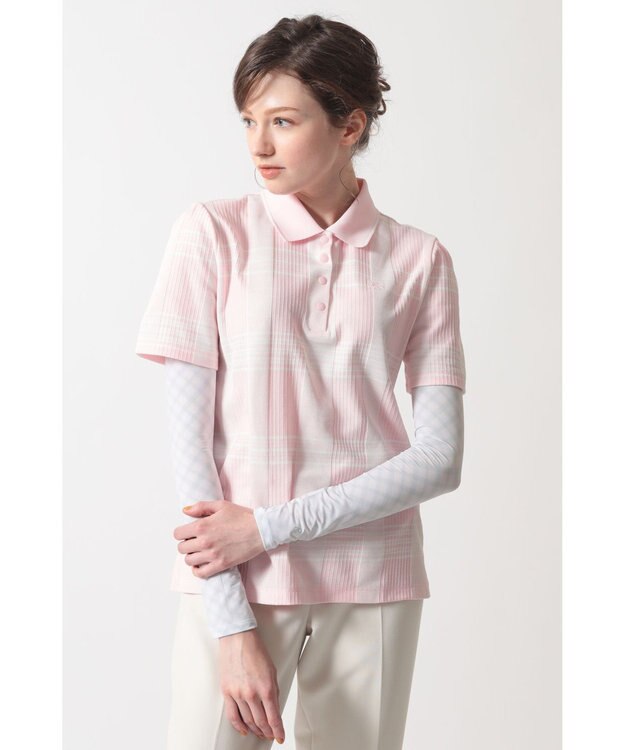 DAKS [DAKS GOLF] 冷感チェックプリントアームカバー スノーホワイト