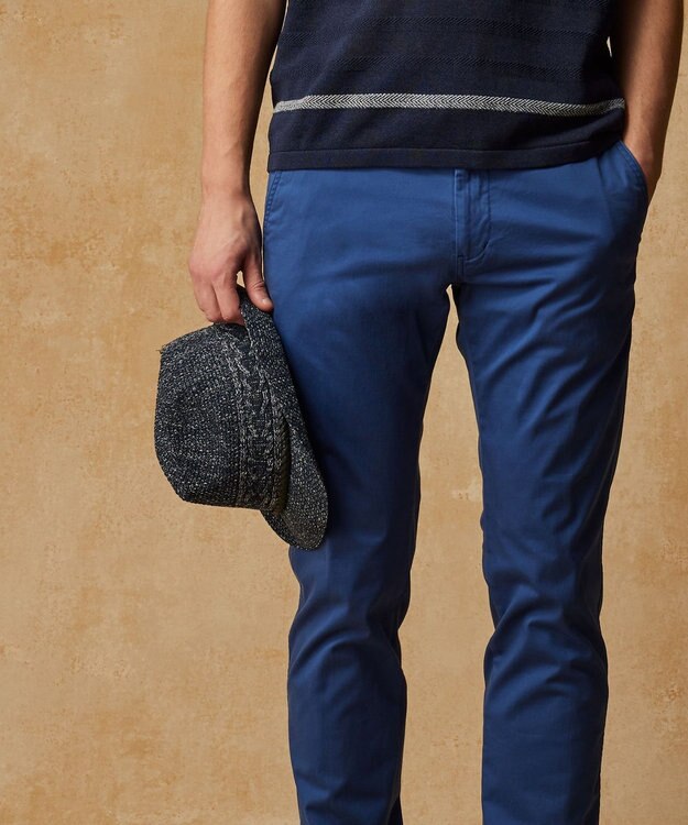 JOSEPH ABBOUD 【洗える・サイズ調整可】ウォッシャブルヘリンボーン ハット ネイビー系