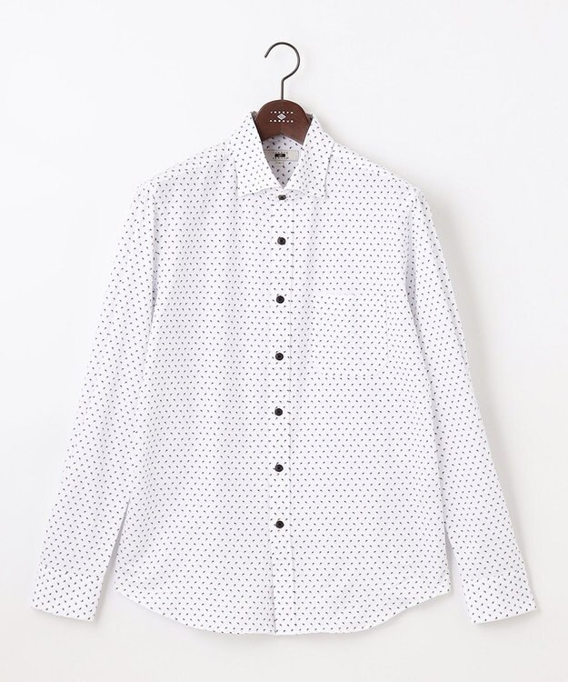 JOSEPH ABBOUD 【綿100％・ストレッチ】コンフォートジャージープリントシャツ サックスブルー系5