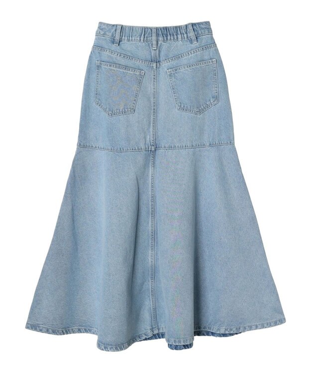 earth music&ecology ペプラムマーメイドデニムスカート Light Indigo