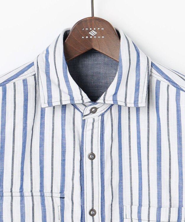 JOSEPH ABBOUD 【キングサイズ・2WAY】 リバーシブルシャツ サックスブルー系