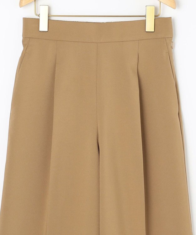 組曲 【美シルエット・ストレッチ・シワになりにくい】オシャクロス ガウチョパンツ ベージュ系