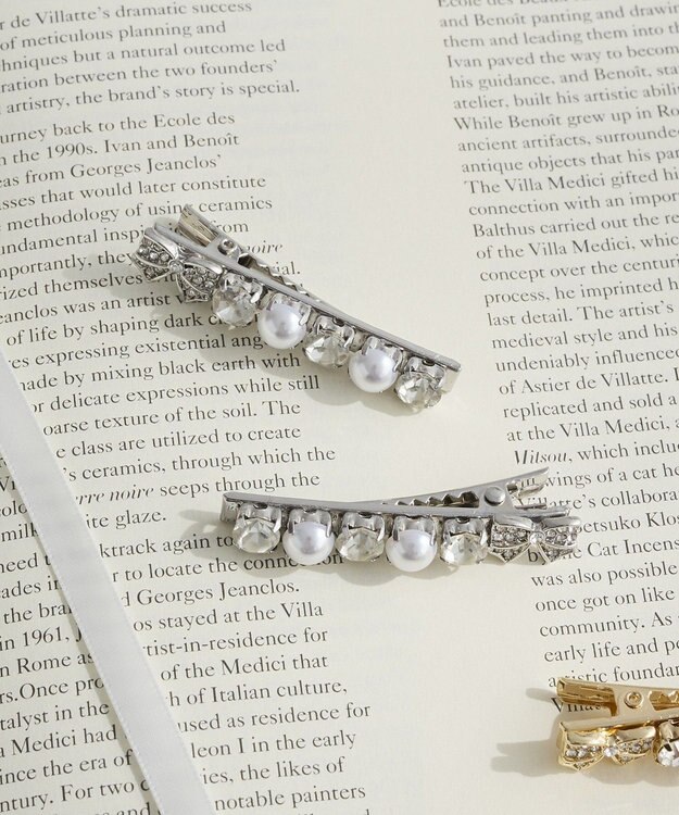 Maison de FLEUR 2セットメタルリボンクリップ Silver