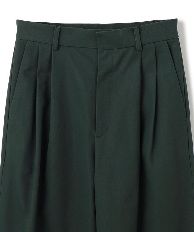 BEIGE， 【洗える】GAZANIA / コットンチノ2タックワイドパンツ Forest Green