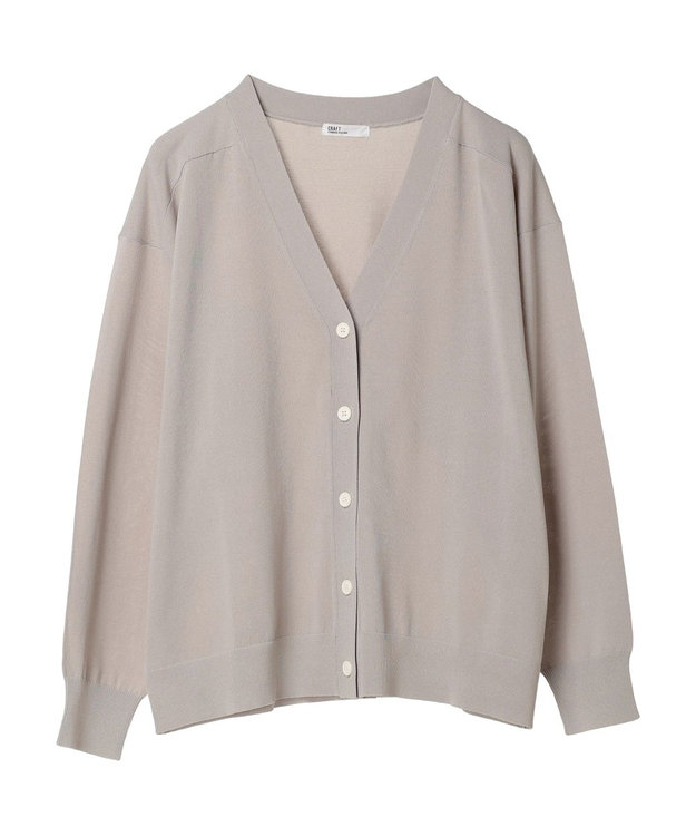 CRAFT STANDARD BOUTIQUE UVカット/接触冷感/マシンウォッシャブル/Vネックニットカーディガン Gray Beige