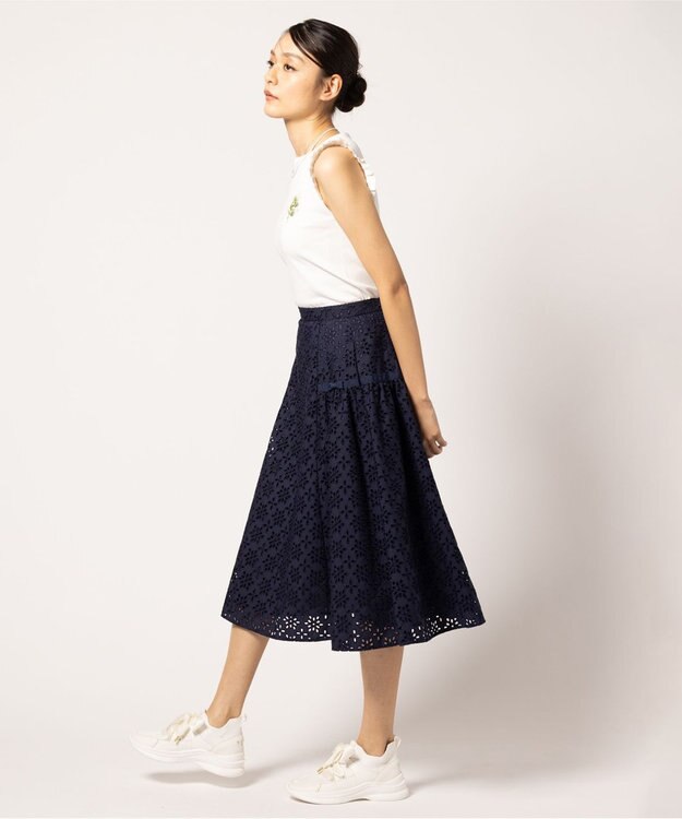 TOCCA 【洗える・消臭】FLOWER STORM スカート ネイビー系