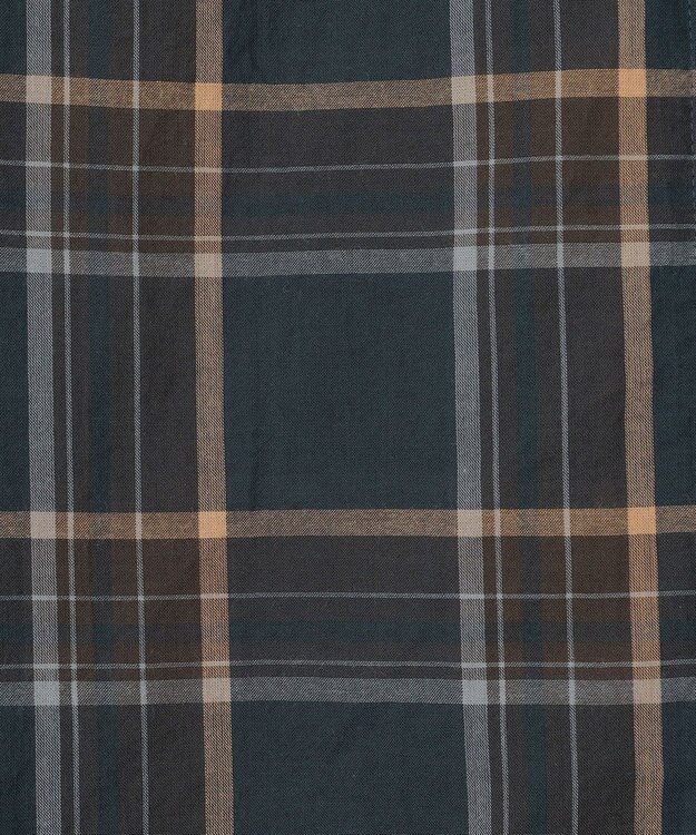 J.PRESS LADIES 【洗える】シアーマドラス バンドカラー ブラウス ダークグリーン系3