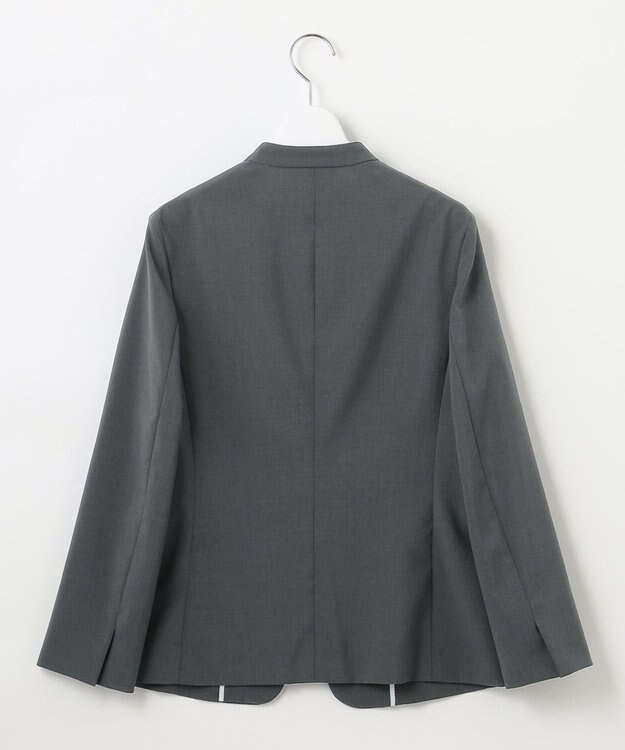 J.PRESS LADIES L 【セットアップ対応・洗える】DRYウーステッド ノーカラー ジャケット グレー系