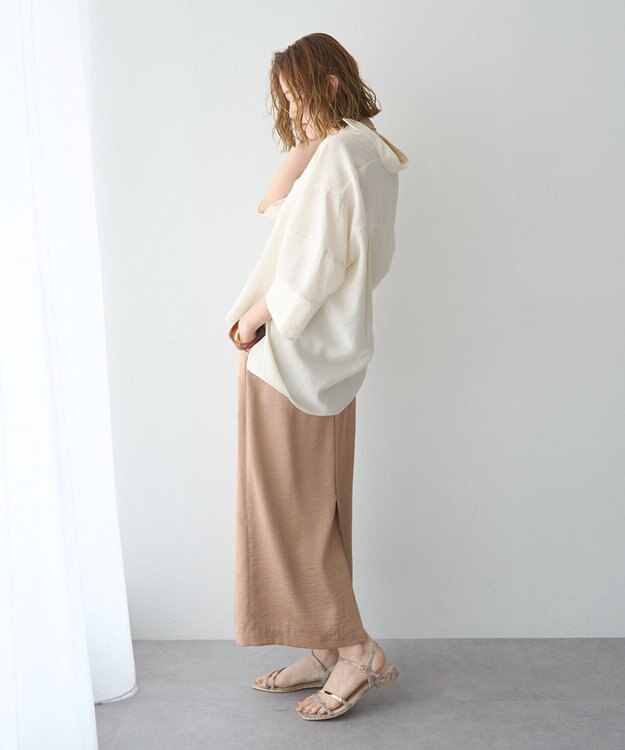 YECCA VECCA バルーン袖スキッパーシャツ Ivory