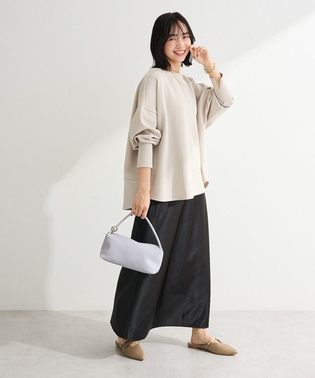 Green Parks 袖スリットカットプルオーバー Gray Beige