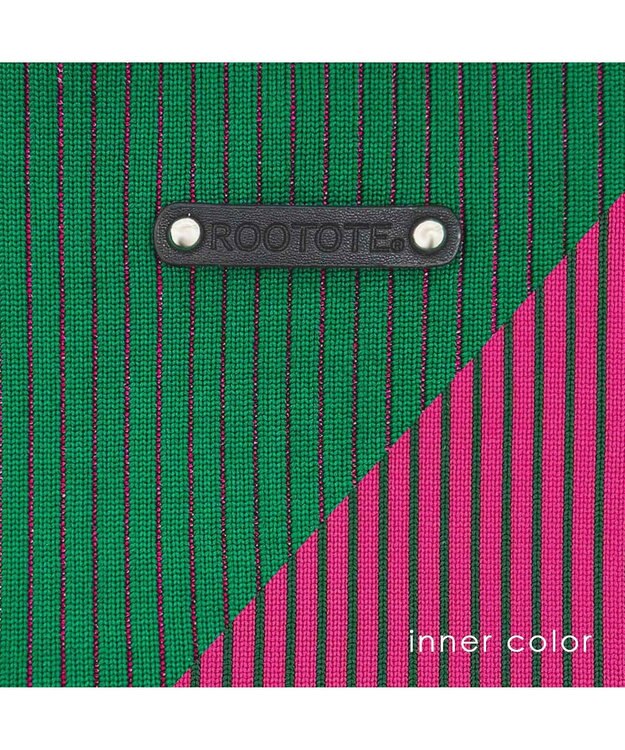 ROOTOTE 1062【ラメ糸ミックス－正方形型】LT.スクエア.グリンプス.ニット-A 04：グリーン