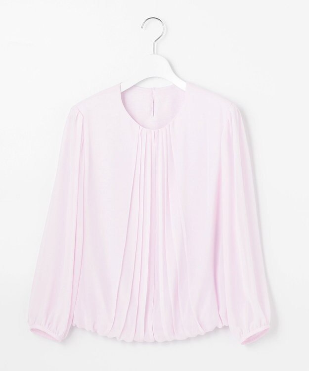 自由区 L 【新色追加・洗える】ロイヤルシフォン プルオーバーブラウス ライラック系