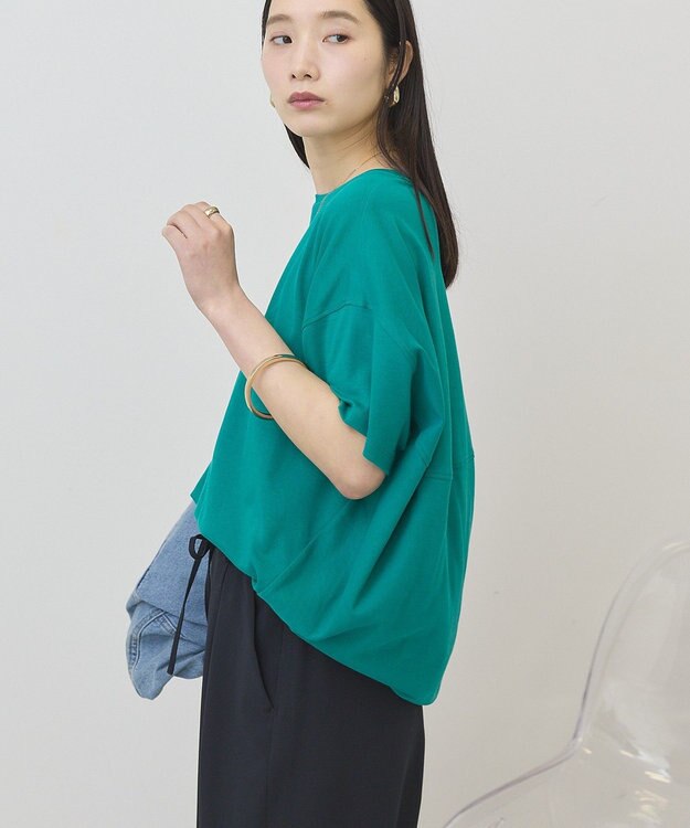 AMERICAN HOLIC 【接触冷感+UVカット】半袖コクーンカットプルオーバー Blue Green