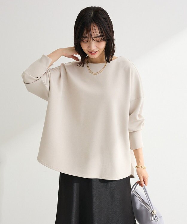 Green Parks 袖スリットカットプルオーバー Gray Beige