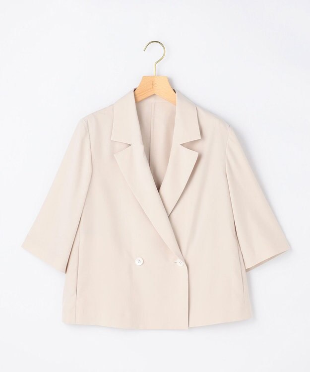 組曲 【先行予約】スムースクロス 6分袖ジャケット アイボリー系