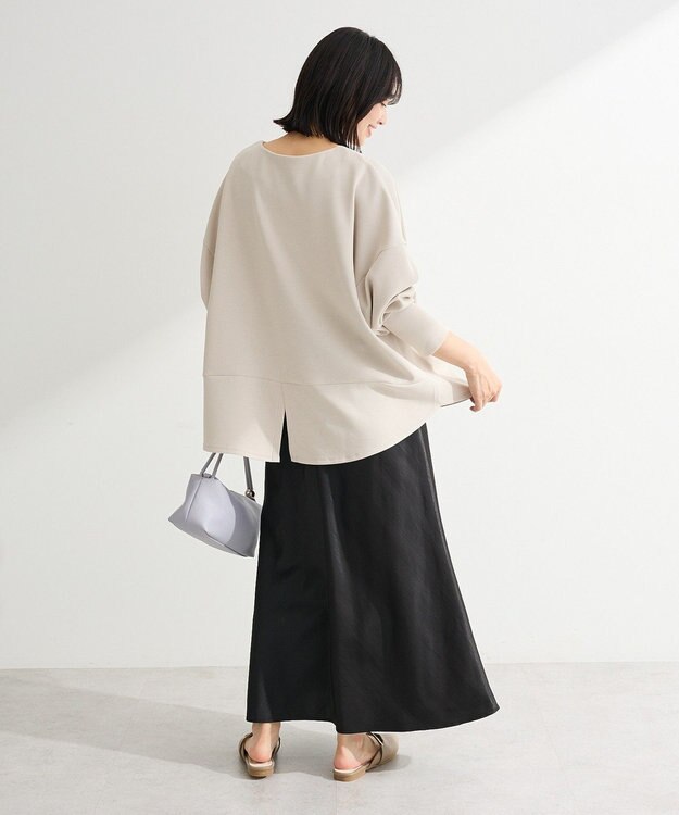 Green Parks 袖スリットカットプルオーバー Gray Beige